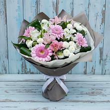 Букет цветов из:  Герберы, Альстромерии и Хризантемы в Сараи