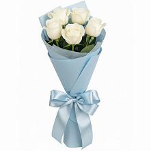 Букет 5 Белых роз Проуд в Сараи