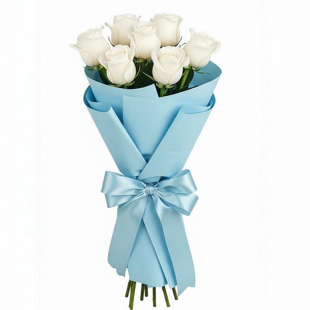 Букет 7 белых роз Проуд в Сараи