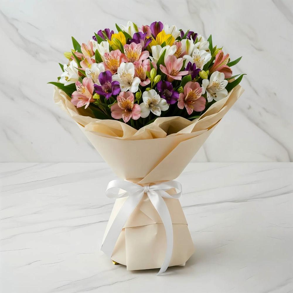 Букет цветов из: Альстромерии в Сараи