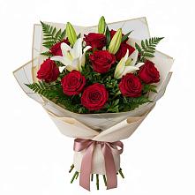 Букет цветов из:  Лилии и Розы в Сараи