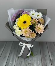 Букет цветов из:  Розы, Герберы и Хризантемы в Сараи