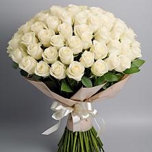 Букет 101 беля роза Белоснежка в Сараи
