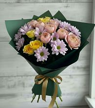 Букет цветов из:  Хризантемы и Розы #REPLACE_PRED# Сараи