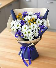 Букет цветов из:  Розы, Ирисы и Хризантемы в Сараи