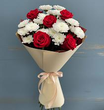 Букет цветов из:  Розы и Хризантемы в Сараи