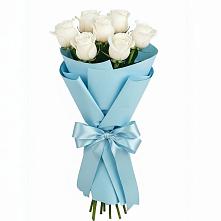 Букет 7 белых роз Проуд в Сараи