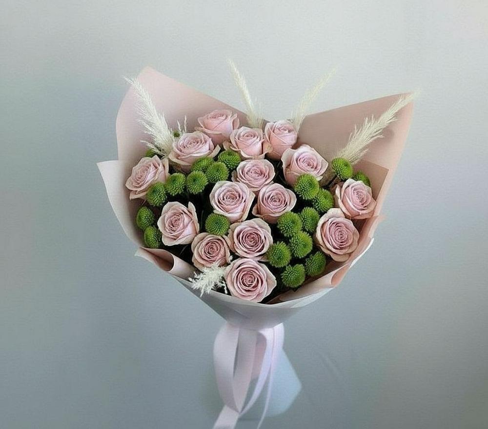 Букет цветов из: Розы и Хризантемы в Сараи