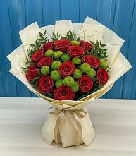 Букет цветов из:  Розы и Хризантемы в Сараи