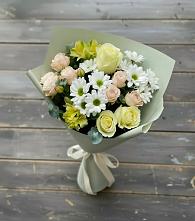 Букет цветов из:  Альстромерии, Розы и Хризантемы в Сараи