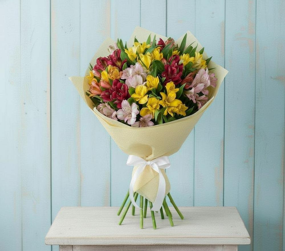 Букет цветов из: Альстромерии в Сараи