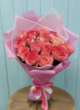 Букет 15 Розовых роз Равель в Сараи