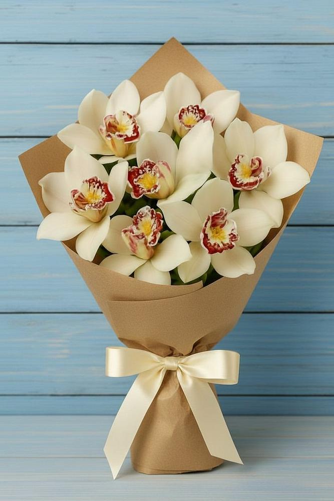 Букет цветов из: Орхидеи и Розы в Сараи